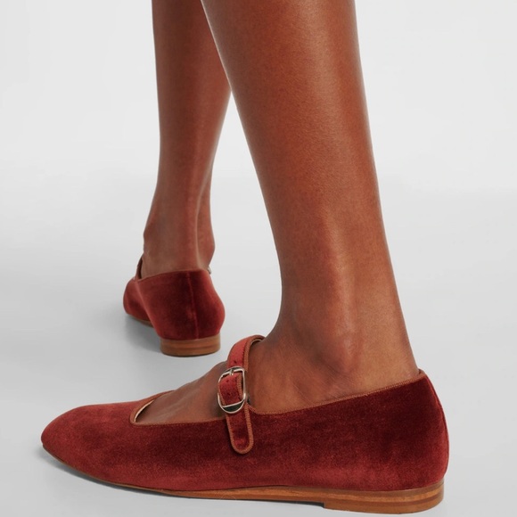 LE MONDE BÉRY MARY JANE  Velvet flats size 38 - Picture 1 of 7